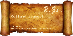 Rolland Zsanett névjegykártya